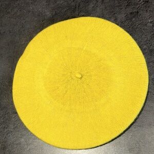 NEW - Wool-Blend Lemon Yellow French Beret